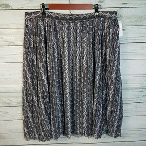 Rachel Roy Snakeskin Print Pleated Skirt